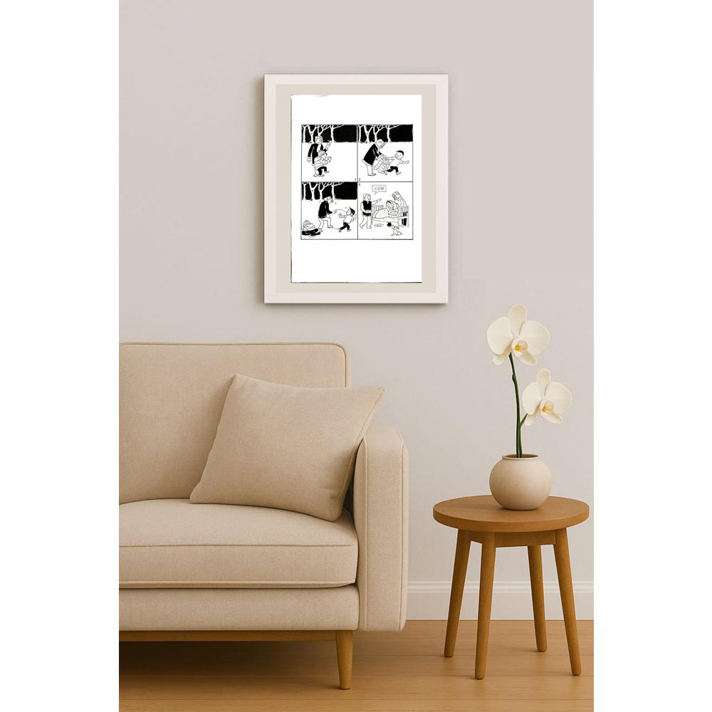 Wang Jınhai 29x21cm Orijinal Karikatür BOD06357