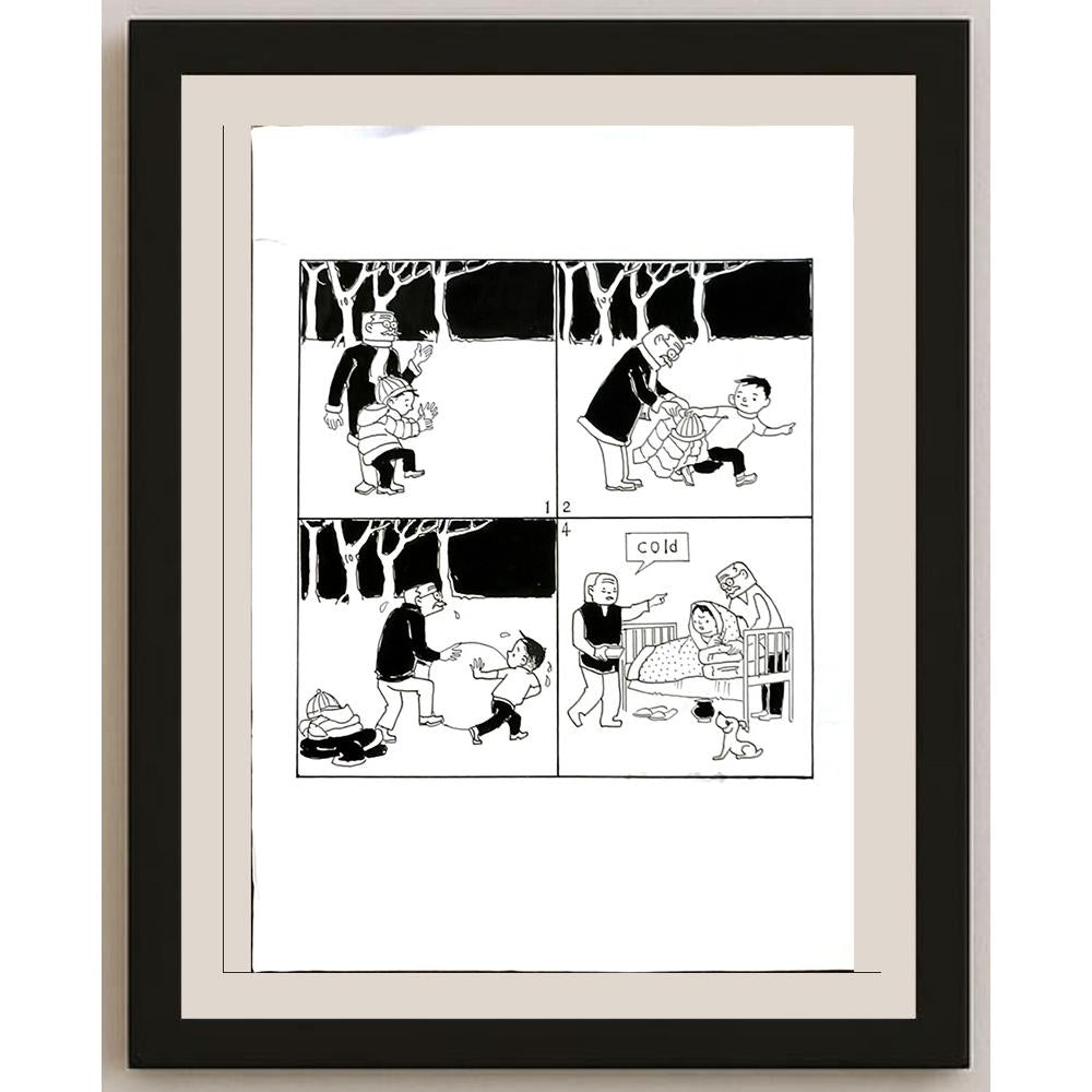 Wang Jınhai 29x21cm Orijinal Karikatür BOD06357
