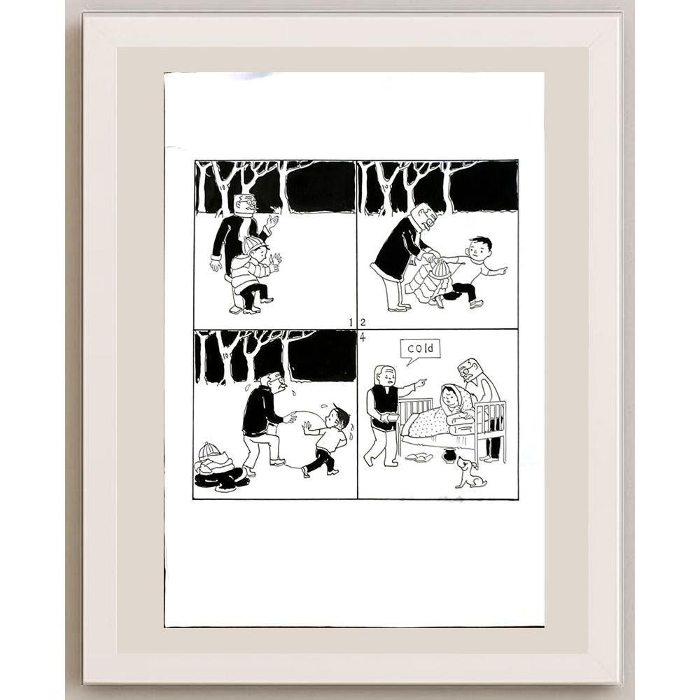 Wang Jınhai 29x21cm Orijinal Karikatür BOD06357