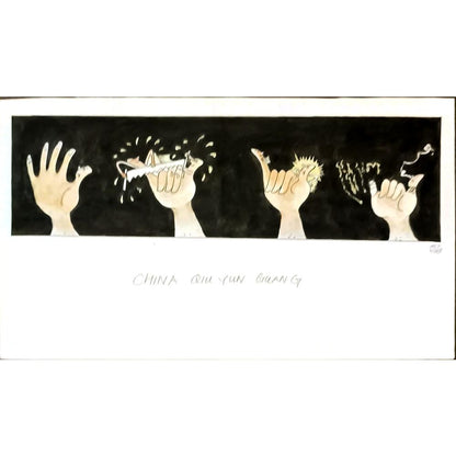 Qiu Yun Guang 27x15cm Orijinal Karikatür BOD06359