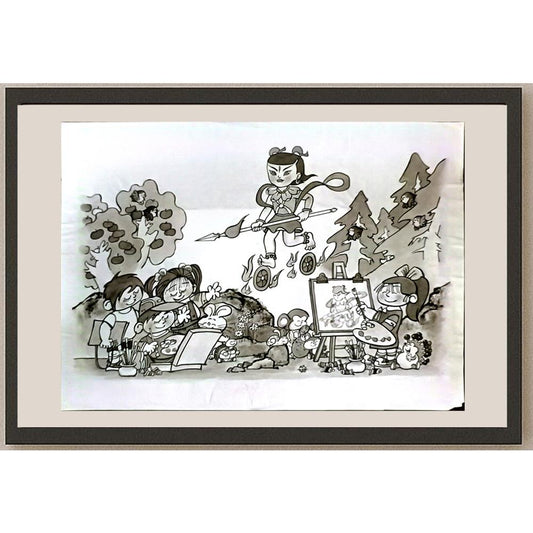 Miao Shaojun 29x21cm Orijinal Karikatür BOD06363