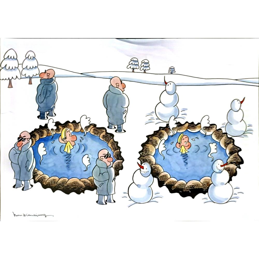 Xiao Qiang Hou 29x21cm Orijinal Karikatür BOD06406