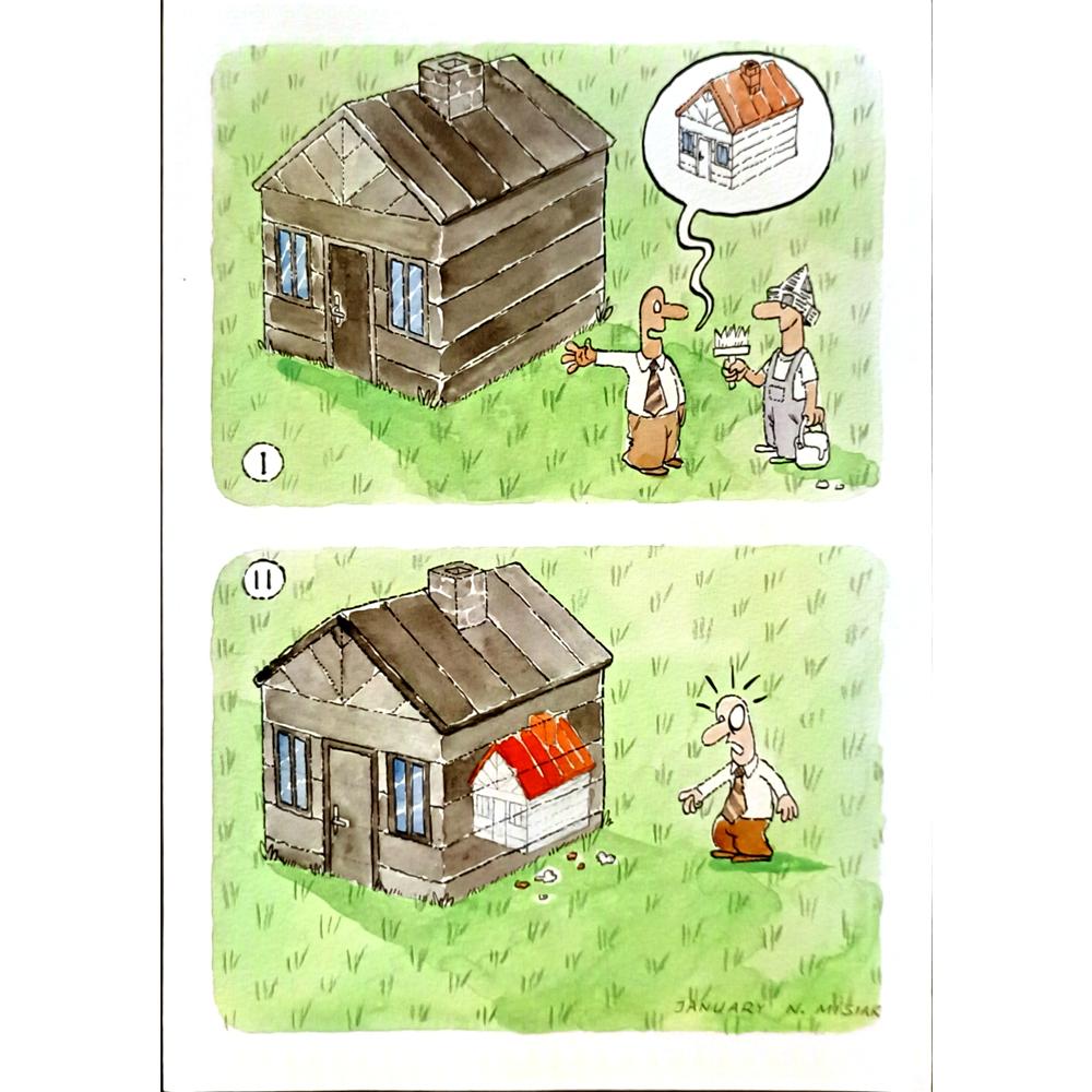 January Misiak 29x21cm Orijinal Karikatür BOD06418