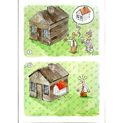 January Misiak 29x21cm Orijinal Karikatür BOD06418