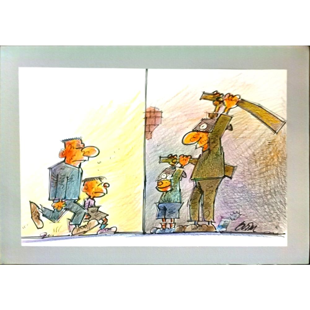 Slobodan Butir 29x21cm Orijinal Karikatür BOD06427