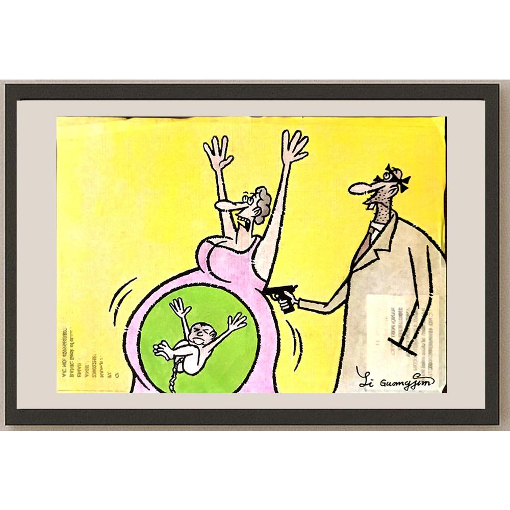 Li Guangjun 29x21cm Orijinal Karikatür BOD06440