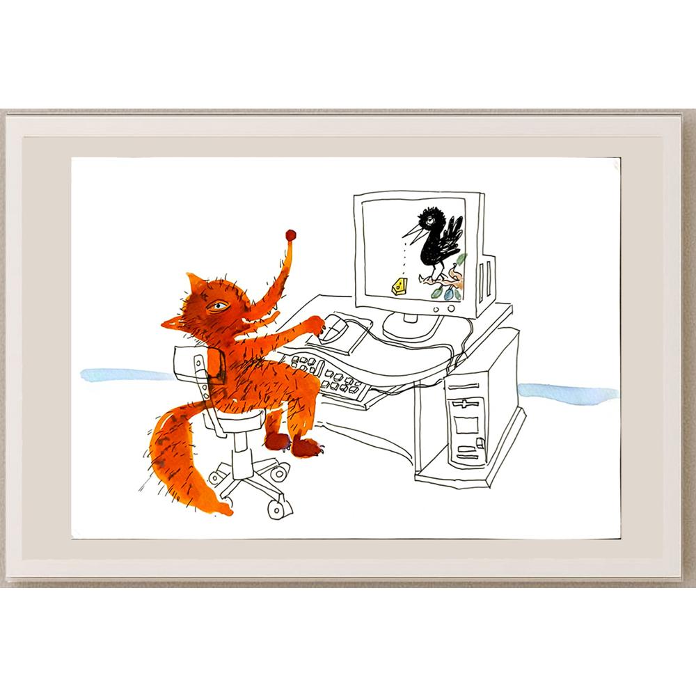 Nikolay Fitkov 29x21cm Orijinal Karikatür BOD06443