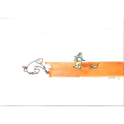 Wu Xi Hong 29x21cm Orijinal Karikatür BOD06446