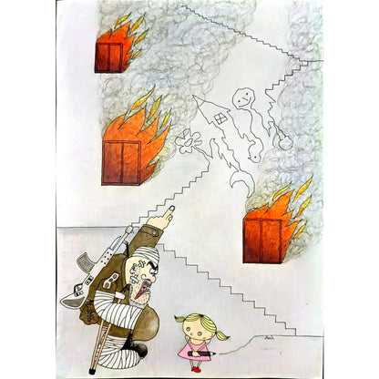 Ali Salehi Bafghi 29x21cm Orijinal Karikatür BOD06456