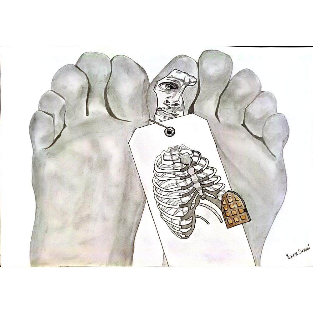 İlker Sermi 38x29cm Orijinal Karikatür BOD06457