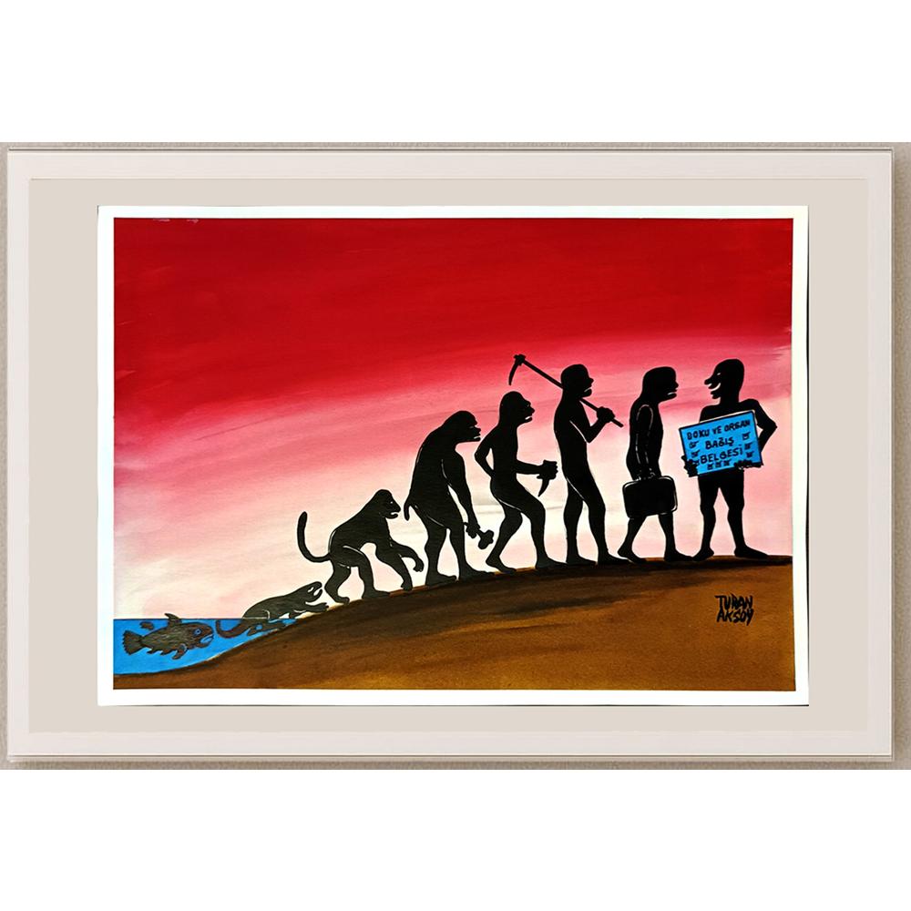 Turan Aksoy 29x21cm Orijinal Karikatür BOD06477