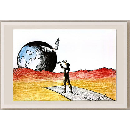Nurullah Şimşek 29x21cm Orijinal Karikatür BOD06478