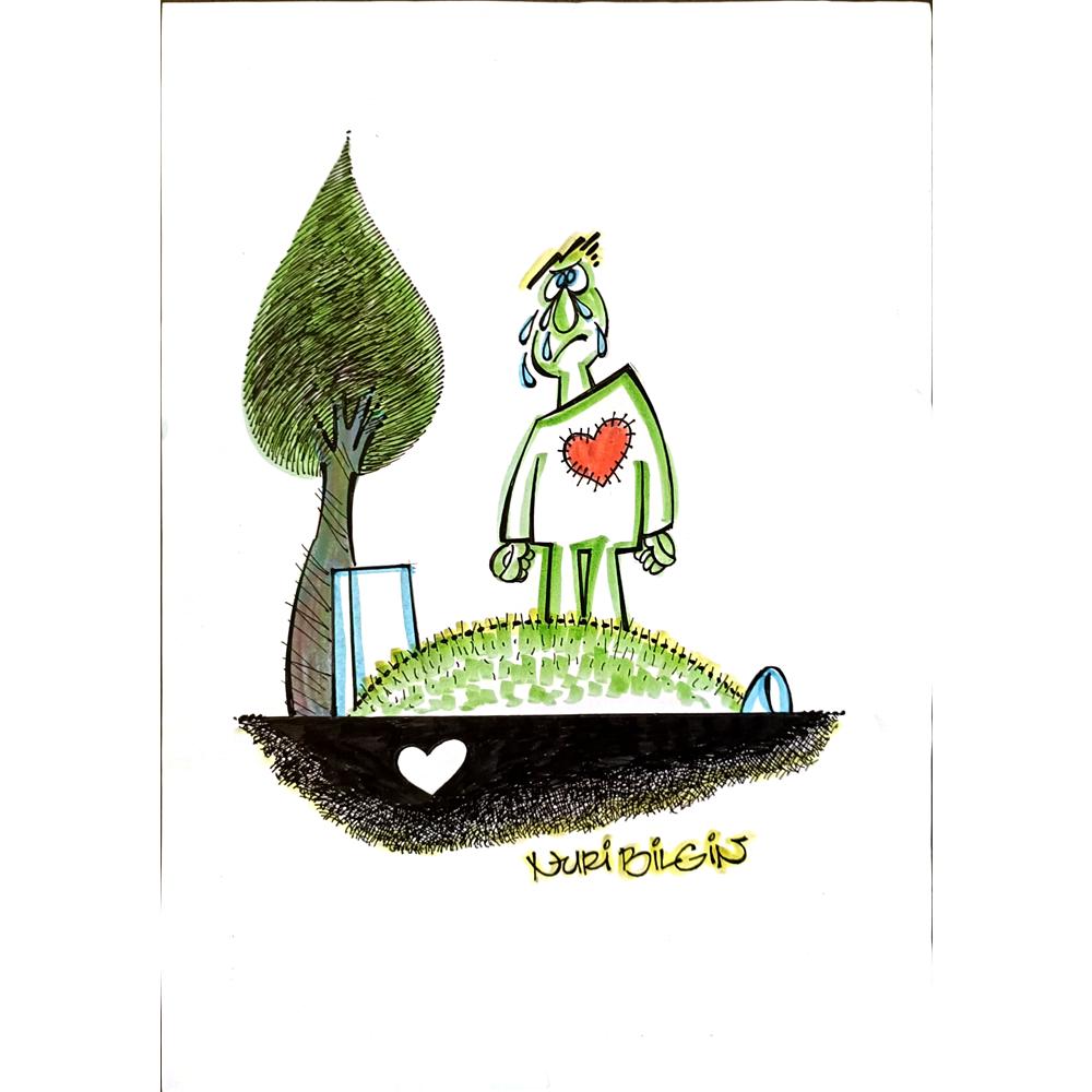 Nuri Bilgin 35x25cm Orijinal Karikatür BOD06480