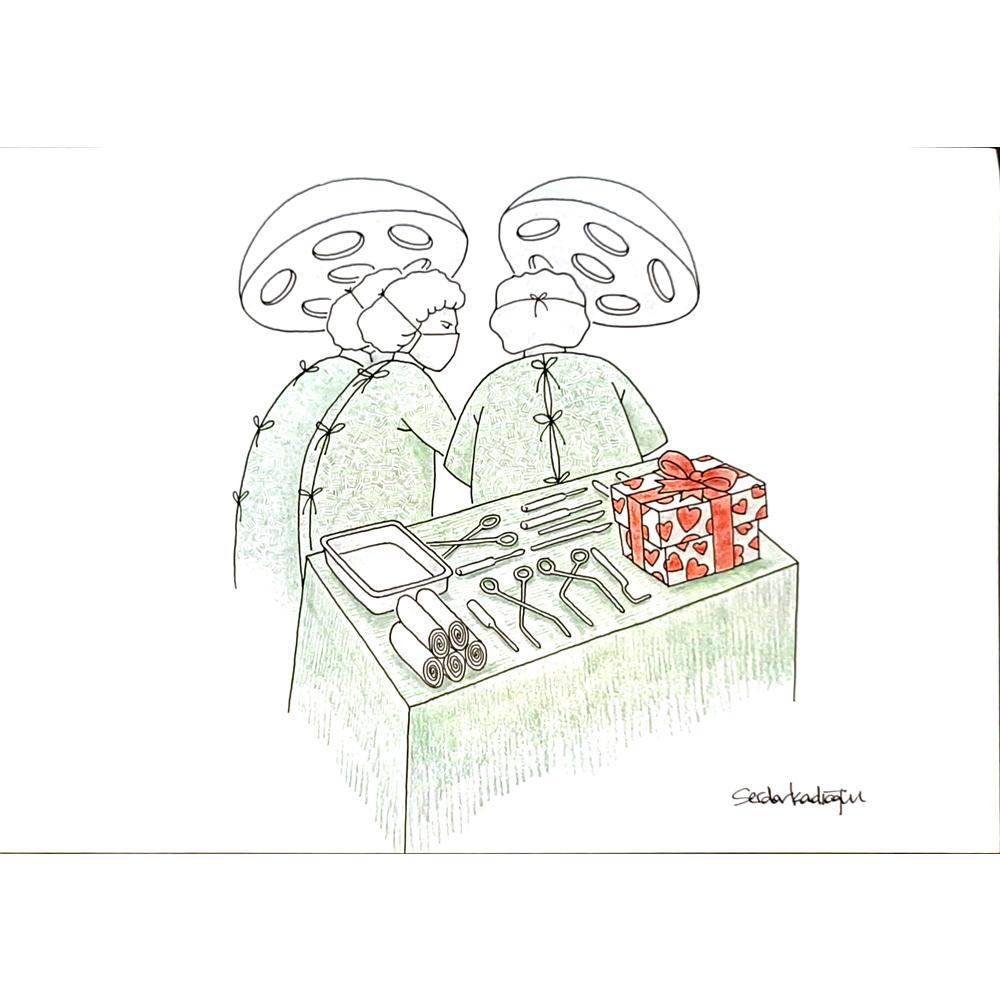 Serdar Kadıoğlu 29x21cm Orijinal Karikatür BOD06484
