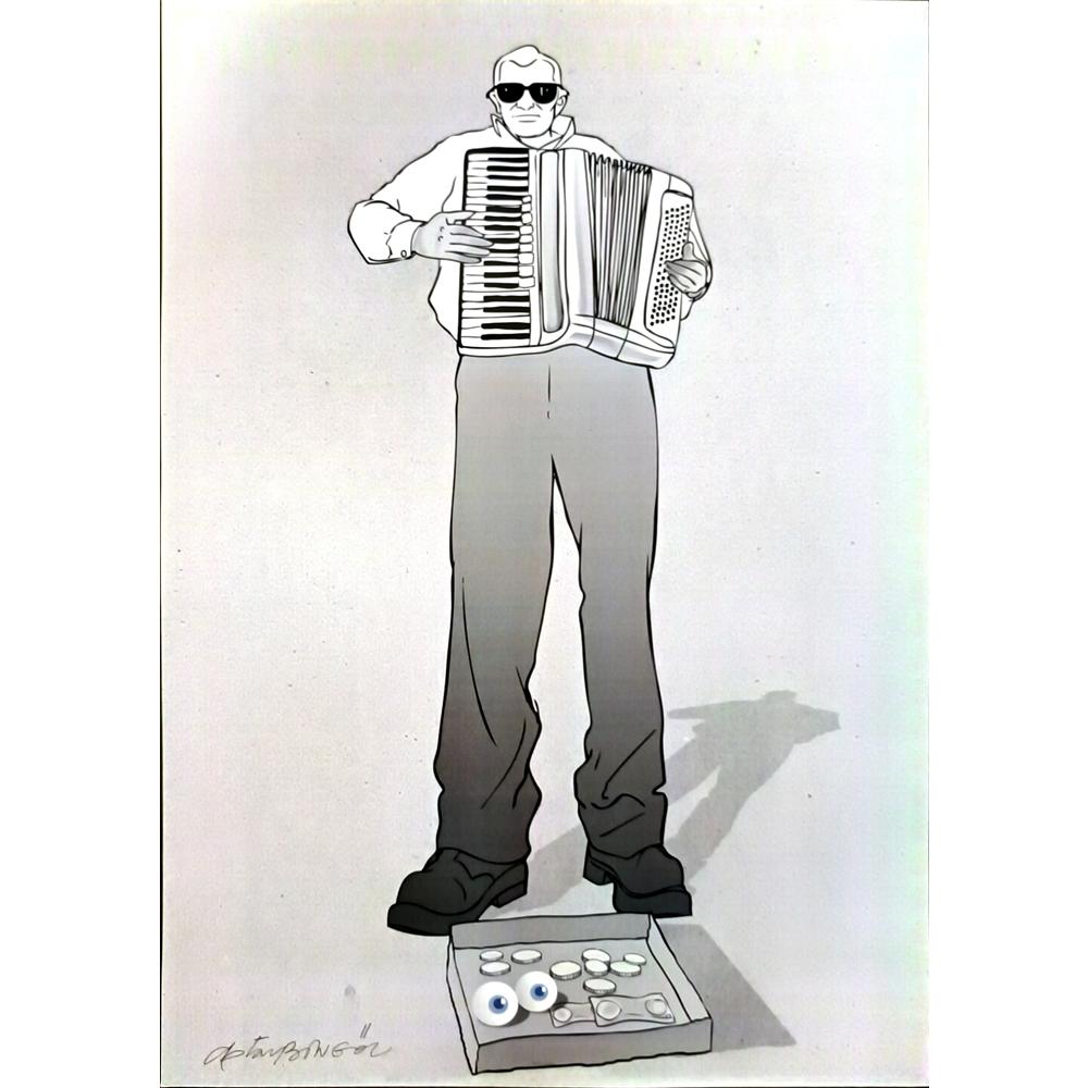 Oktay Bingöl 43x30cm Orijinal Karikatür BOD06509