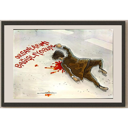Cemalettin Güzeloğlu 29x21cm Orijinal Karikatür BOD06516