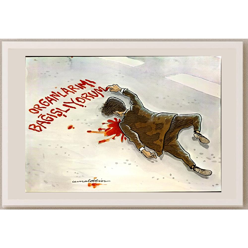 Cemalettin Güzeloğlu 29x21cm Orijinal Karikatür BOD06516
