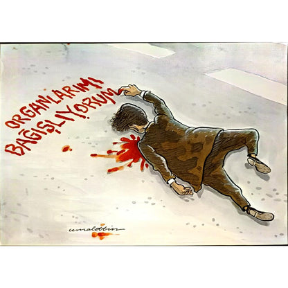 Cemalettin Güzeloğlu 29x21cm Orijinal Karikatür BOD06516