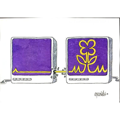 Coşkun Göle 29x21cm Orijinal Karikatür BOD06517