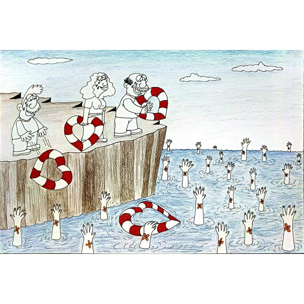 Zafer Dilekçi 35x25cm Orijinal Karikatür BOD06520