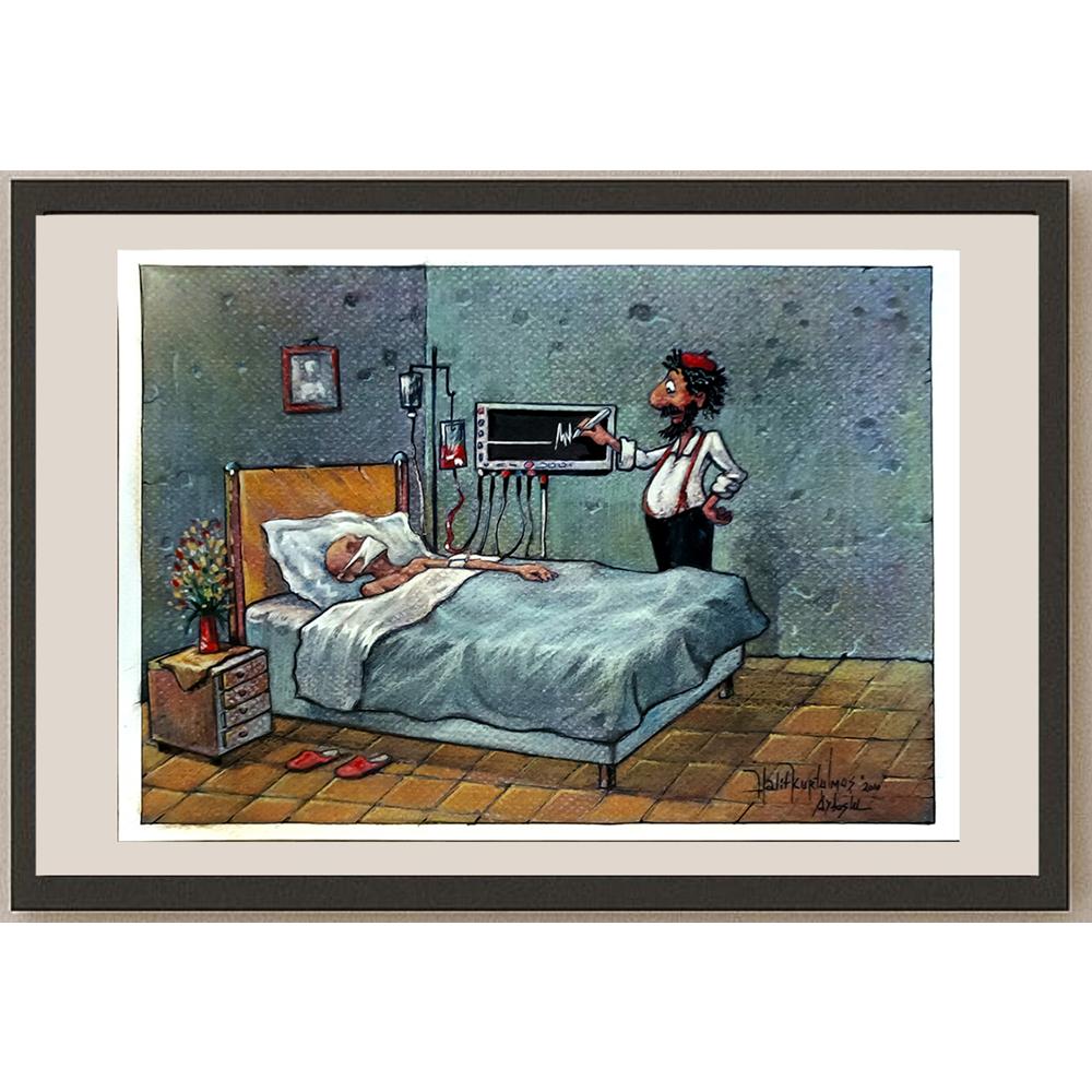 Halit Kurtulmuş Aytoslu 29x21cm Orijinal Karikatür BOD06521