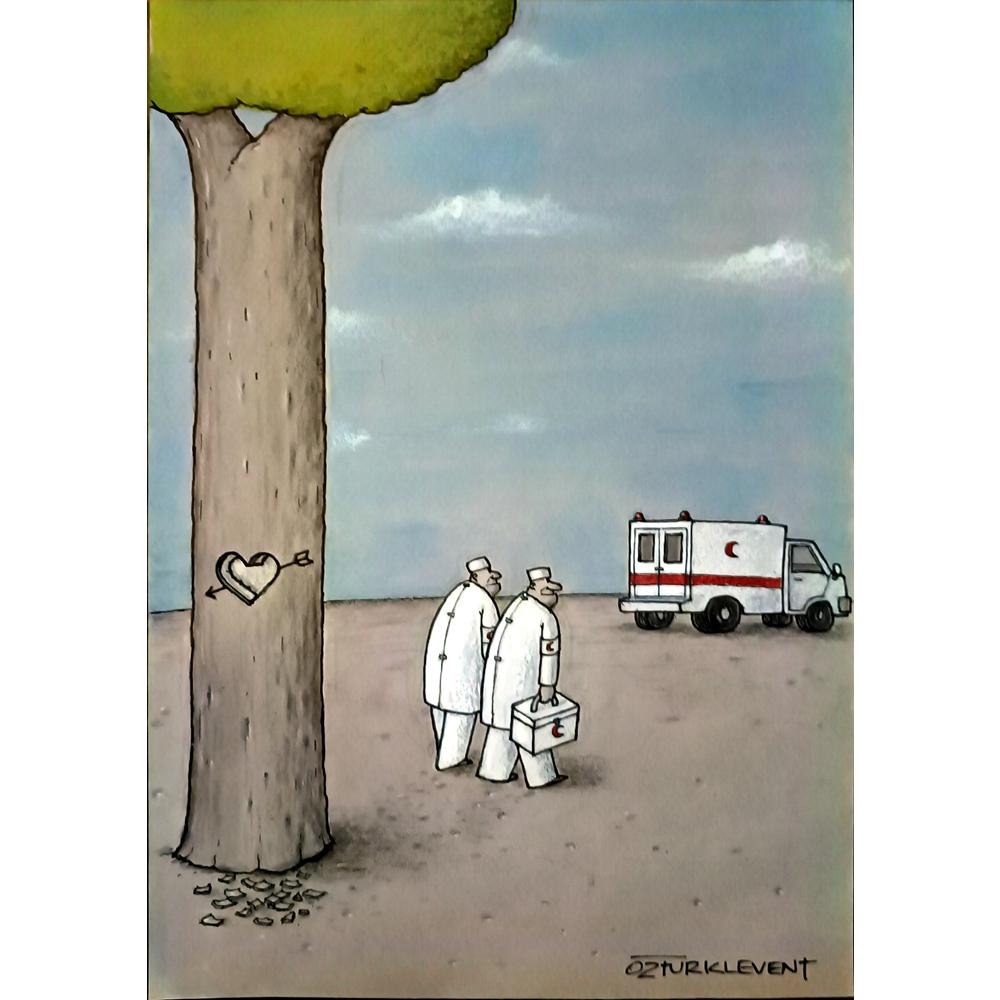 Ahmet Öztürklevent 29x21cm Orijinal Karikatür BOD06523
