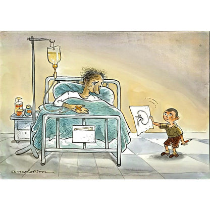 Cemalettin Güzeloğlu 29x21cm Orijinal Karikatür BOD06524