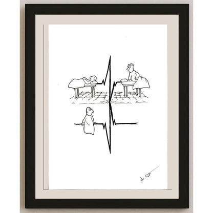 Abdullah Sarışen 29x21cm Orijinal Karikatür BOD06527