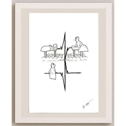 Abdullah Sarışen 29x21cm Orijinal Karikatür BOD06527