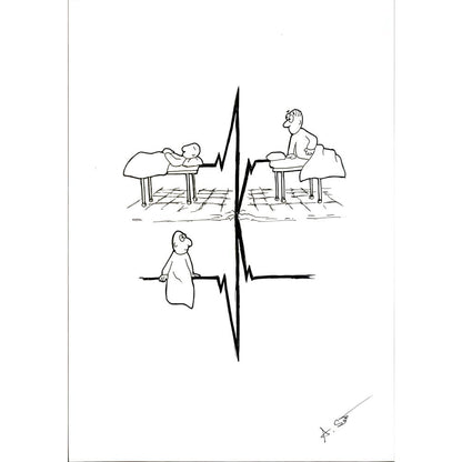 Abdullah Sarışen 29x21cm Orijinal Karikatür BOD06527