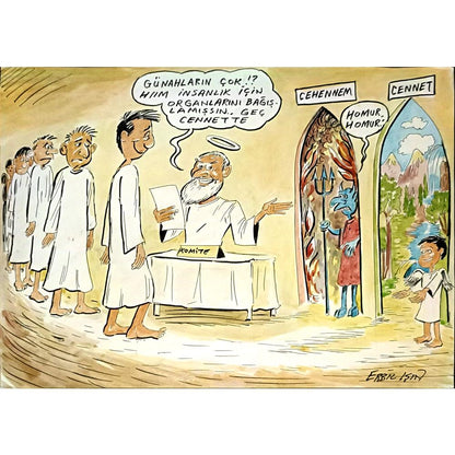 Erbil Işın 29x21cm Orijinal Karikatür BOD06529