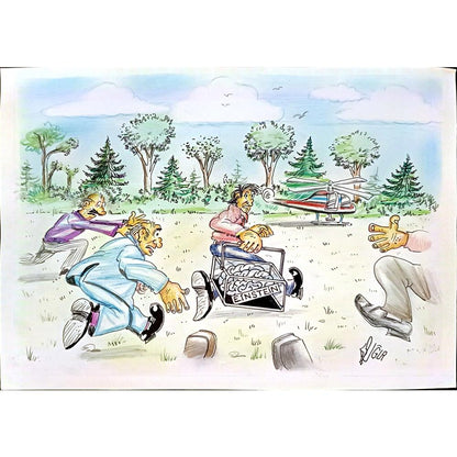 Uğur Pamuk 35x25cm Orijinal Karikatür BOD06538