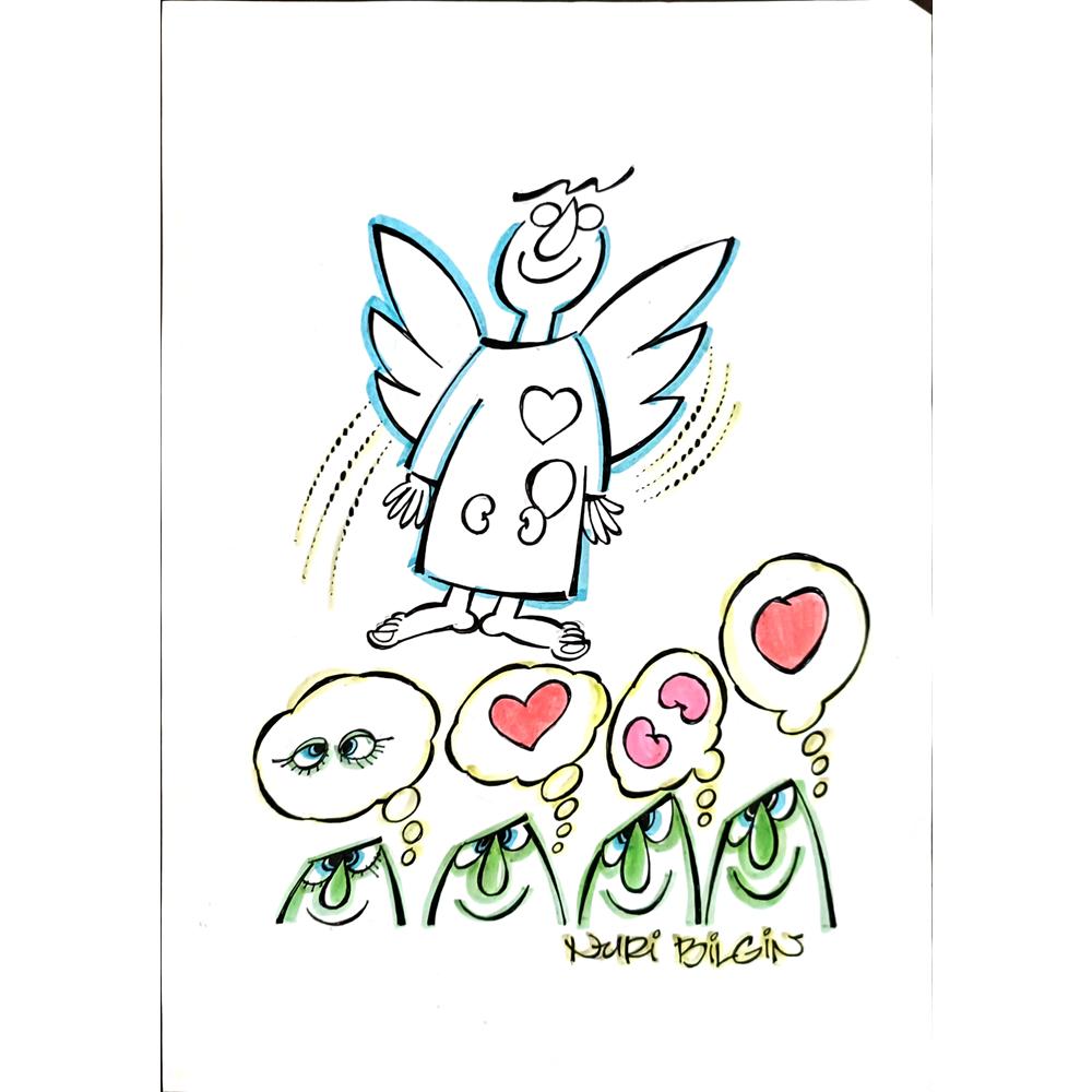 Nuri Bilgin 35x25cm Orijinal Karikatür BOD06545