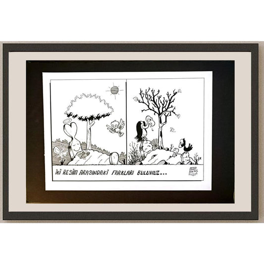 Metin Kanbur 43x30cm Orijinal Karikatür BOD06554