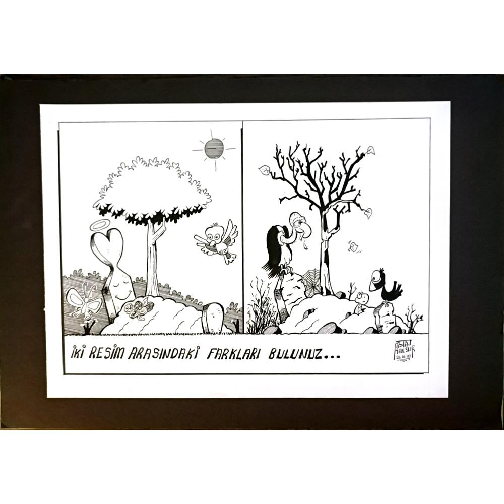Metin Kanbur 43x30cm Orijinal Karikatür BOD06554