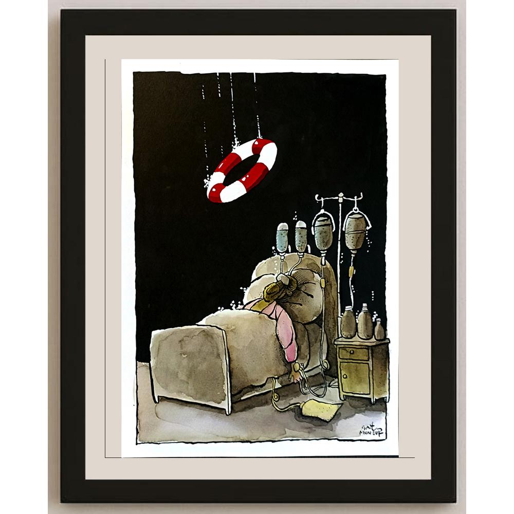 Sait Munzur 43x30cm Orijinal Karikatür BOD06555