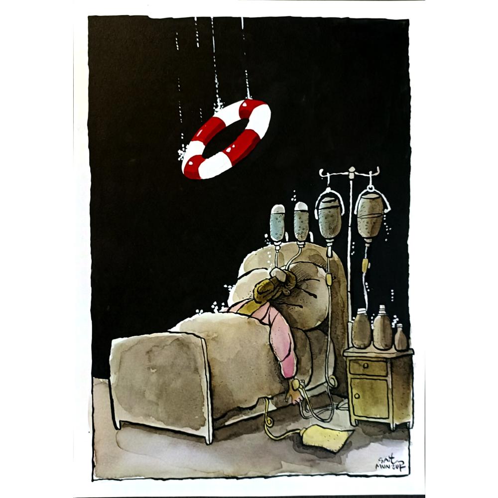 Sait Munzur 43x30cm Orijinal Karikatür BOD06555