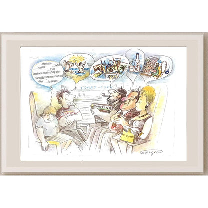 Wolfgang Schlegel 29x21cm Orijinal Karikatür BOD06573