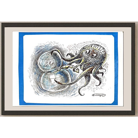 Wolfgang Schlegel 29x21cm Orijinal Karikatür BOD06575