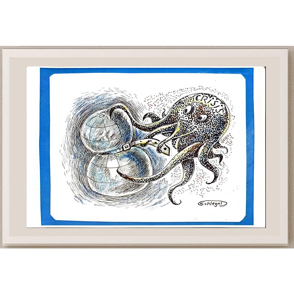 Wolfgang Schlegel 29x21cm Orijinal Karikatür BOD06575