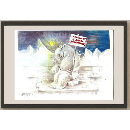 Wolfgang Schlegel 29x21cm Orijinal Karikatür BOD06576