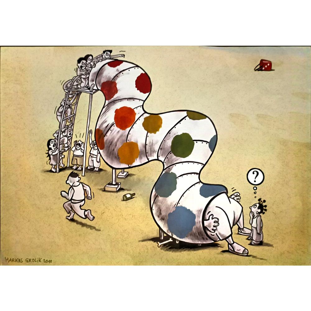 Markus Grolik 29x21cm Orijinal Karikatür BOD06588