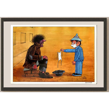 Eshonkulov Makhmudjon 29x21cm Orijinal Karikatür BOD06596