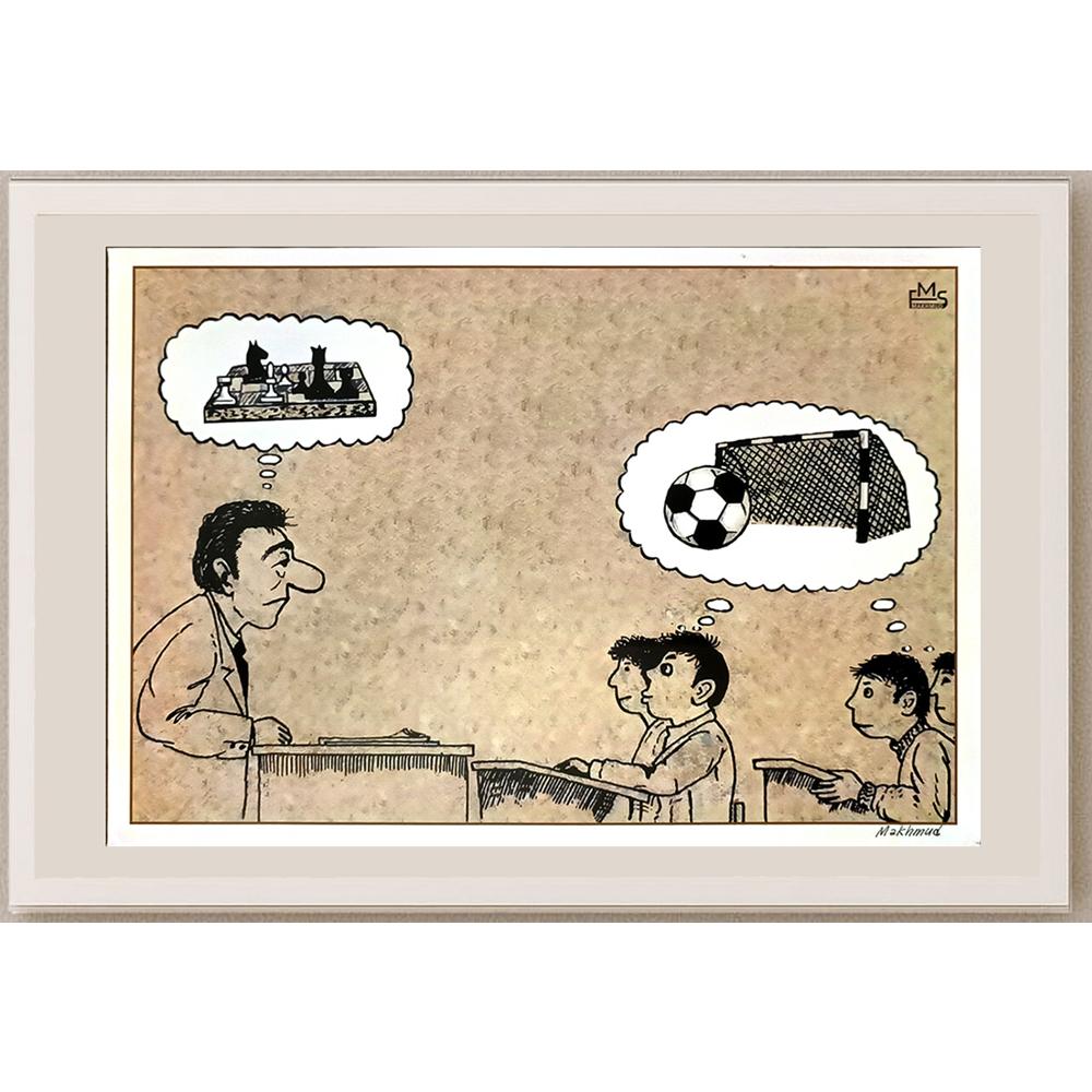 Eshonkulov Makhmudjon 29x21cm Orijinal Karikatür BOD06597