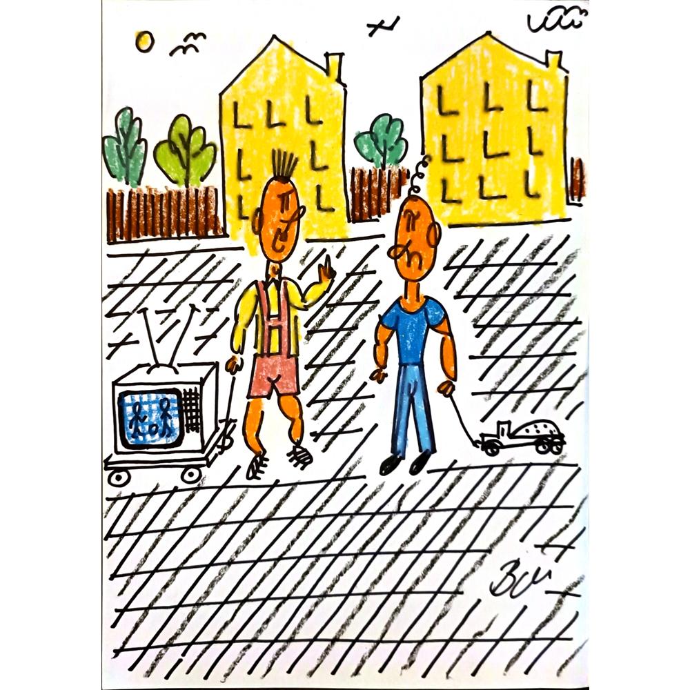 Bohumil Novak 29x21cm Orijinal Karikatür BOD06619