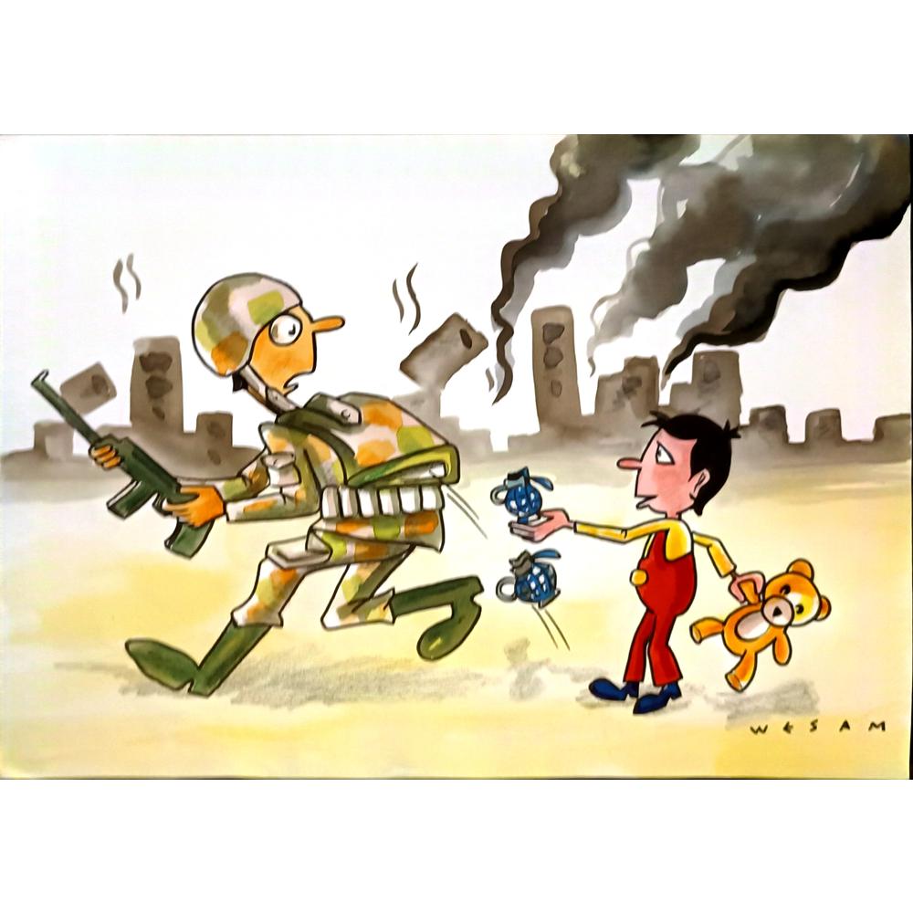 Wesam Khalil 29x21cm Orijinal Karikatür BOD06622