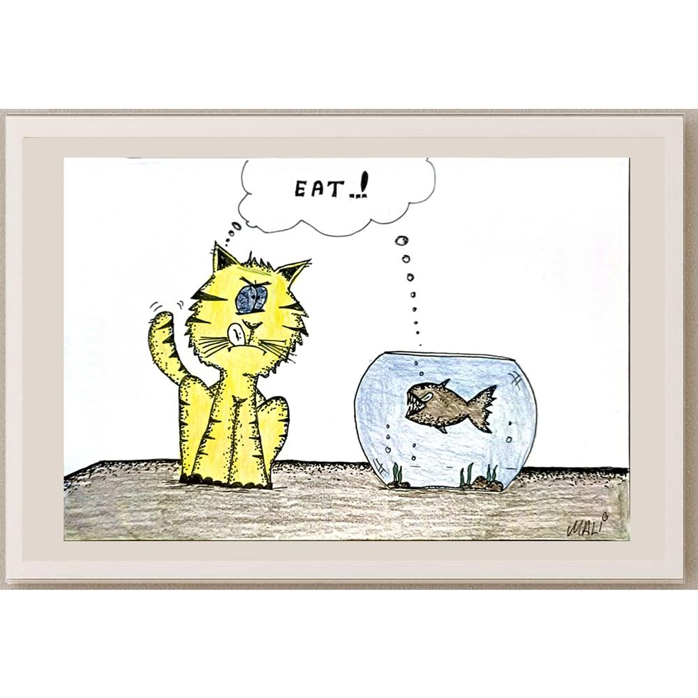 Mehmet Ali Kaptı 29x21cm Orijinal Karikatür BOD06625