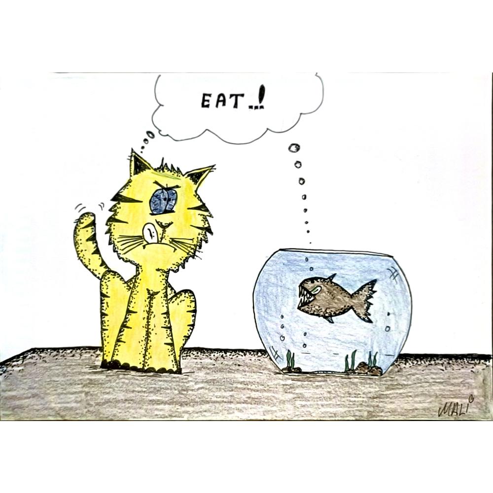 Mehmet Ali Kaptı 29x21cm Orijinal Karikatür BOD06625
