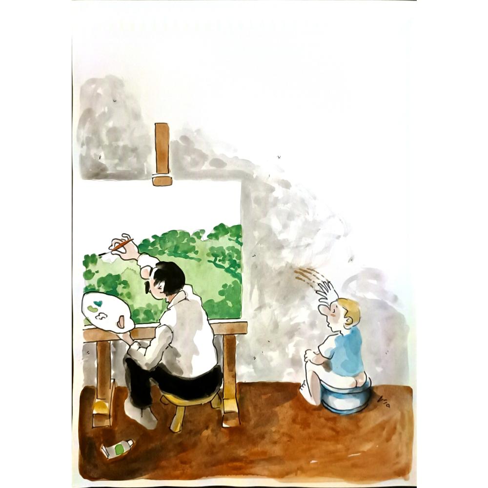Valentin Georgiev 29x21cm Orijinal Karikatür BOD06633