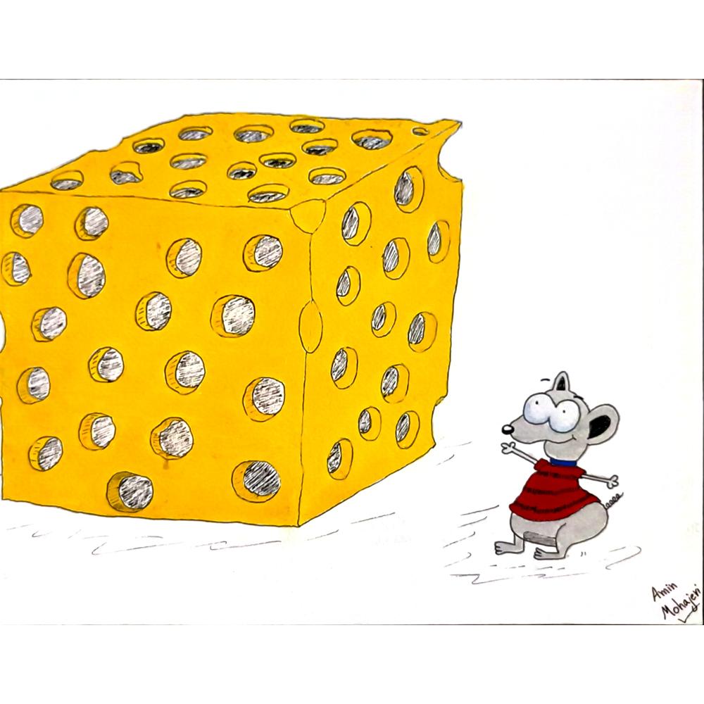 Amin Mohajevi 29x21cm Orijinal Karikatür BOD06666